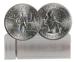 2003-D Illinois State Quarter 40-Coin Roll - Picture 1 of 3