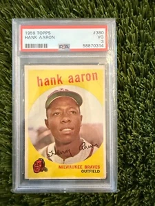 1959 TOPPS HANK AARON #380 PSA 3 - Picture 1 of 2