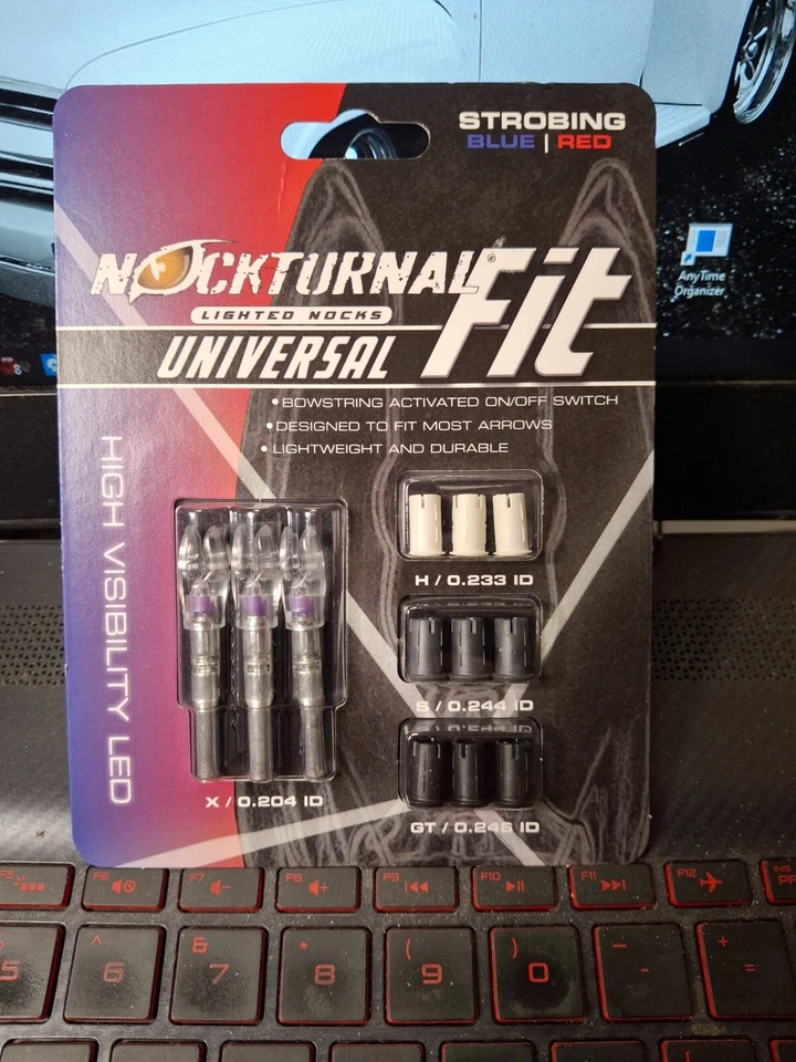 Rage Nockturnal Fit Universal Lighted Nocks, 3 pack, Strobing Blue Red - Image 1 of 1