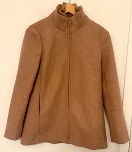 J. Crew Factory Village Women's Wool Blend Coat Tan Size 2 Full Zip - Picture 1 of 11