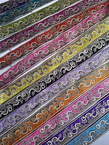 1 Yard Beautiful embroidered pattern lace trimming ribbon Net Wedding dress - Picture 1 of 16