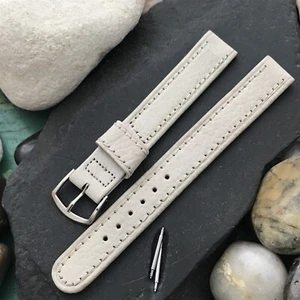 Long 5/8" Gray Shrunken Calf Single-Keeper Unused nos 1960s Vintage Watch Band - Picture 1 of 5