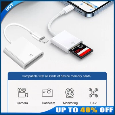 High Speed SD Memory Card Adapter Camera Reader for iPhone iPad Samsung 2025