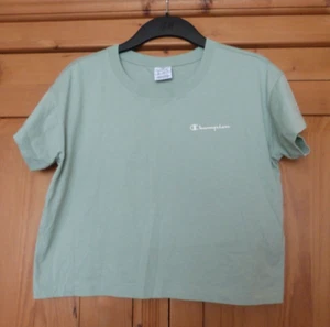 Ladies CHAMPION Mint Green Cotton T Shirt Size Medium (10/12) - Picture 1 of 11