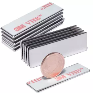10 x Neodym Magnet Selbstklebend Quader Magnete 30x10x1 mm 2KG 3M Kleber 4920 - Bild 1 von 6