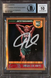 Bucks Giannis Antetokounmpo Signed 2013 Hoops Gold #275 RC Auto 10! BAS Slab - Picture 1 of 2