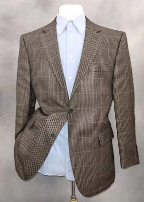 40R JOS.A.BANK Sport Coat Men's 2 Btn Hounds tooth Silk Camelhair Blazer Jacket - Image 1 of 4