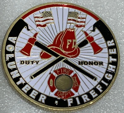 * Volunteer Firefighter Challenge Coin * Respect To Save Life And Property - Image 1 of 3