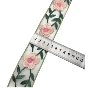 DIY Dentelle Maille Brodé Ruban Garnitures Bordure Rétro Floral Cousue 9.1m - Bild 1 von 4