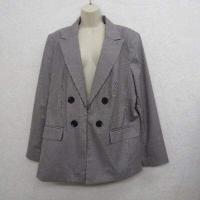Chaqueta Blazer Liz Claiborne Mujer Talla 16 Rojo Negro Manga Larga Gancho Cárdigan Foto 1 de 4