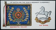 The King's Regiment  (Liverpool)  1st Battalion Colour  Vintage Card  SC22