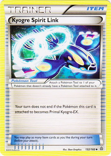 x4 Kyogre Spirit Link - 132/160 - Uncommon Pokemon XY Primal Clash M/NM English - Image 1 of 1