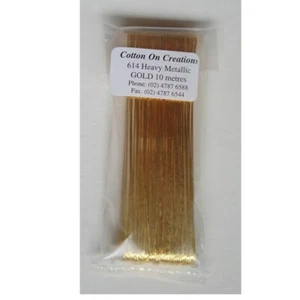 YLI Heavy Metallic thread #614 gold or silver in 10 metre pack. - Picture 1 of 4