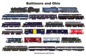 Mantel laminado de ferrocarril de 11""x17"" de Baltimore y Ohio Andy Fletcher - Imagen 1 de 1