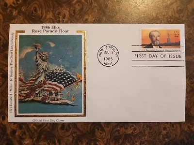 Stamp first day of issue Statue of Liberty Sculptor F.A. Bartholdi july 18 1985 - Image 1 of 3