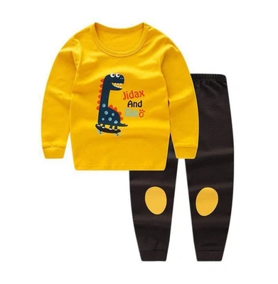 Conjunto de pijama de dinosaurio amarillo y negro de 2 piezas para niños - talla 10 nuevo con etiquetas Foto 1 de 4