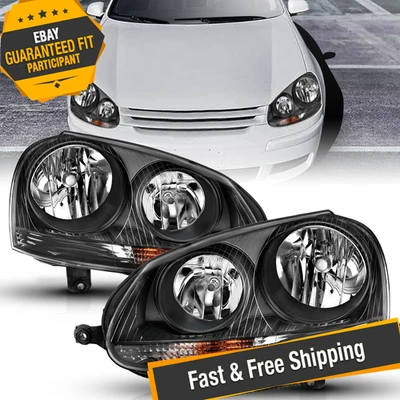 Anzo Black Euro Headlights for 2006-2009 Volkswagen Rabbit Foto 1 de 4
