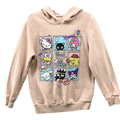 Sanrio Hello Kitty & Friends Hoodie Girls 6X/6 Peach Pullover Graphic Pink - Image 1 of 4