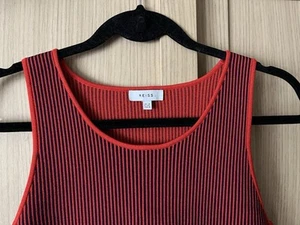 REISS Orange Striped Vest Top Size M - Picture 1 of 4