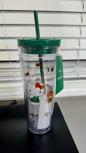 Brandneu mit Etikett: Starbucks Hello Kitty Plastikbecher 24 oz 2025 Holiday Edition - Bild 1 von 4
