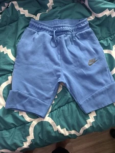 Nike Sportswear Tech Boys Size Medium Blue Fleece Jogger Shorts FD3289-435 - Picture 1 of 2