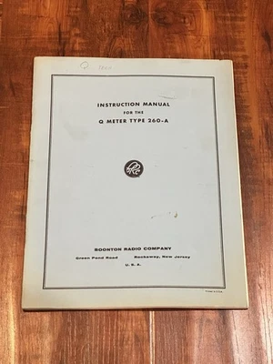 Vintage 1960’s Boonton Radio Company Q-Meter Type 260-A Instruction Manual - Image 1 of 4