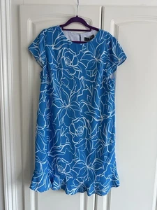 BNWT Ladies Blue & White Summer Sosandar Dress Size 12 - Picture 1 of 11