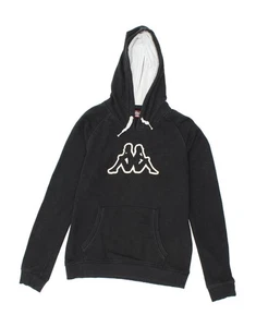 KAPPA Womens Graphic Hoodie Jumper UK 18 XL Black BE04 - Picture 1 of 3