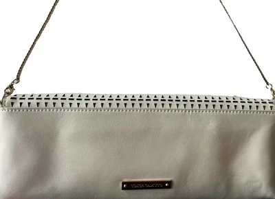 Vince Camuto Womens SnowWhite2 VV-SILVI-CL2  Leather Clutch W/ Geometric Design - Image 1 of 4