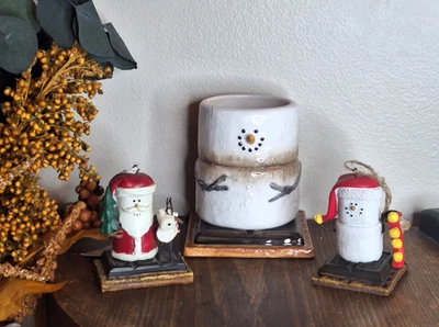 SCF The Original Smores Snowman Ornaments & Candle Holder-Santa Bells-Set Of 3 - Image 1 of 4
