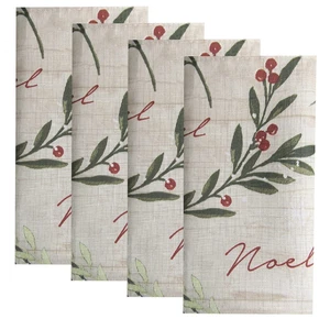 ELRENE HOME HOLIDAY TREE TRIMMINGS DINNER NAPKINS CHRISTMAS 17" 4 PCS BRAND NEW - Picture 1 of 7