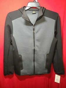 Black & Gray Athletic Works Lightweight Jacket With Hood Size SMALL 34-36 - Picture 1 of 6