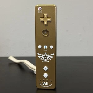Nintendo Wii Zelda Skyward Sword Gold Motion Plus Controller Remote Tested - Picture 1 of 9