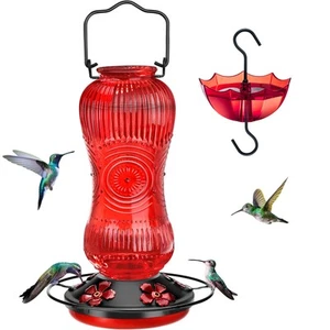 25 Ounces Hummingbird Feeders for Outdoors Hanging, Vintage Style Glass Hummi... - Picture 1 of 8