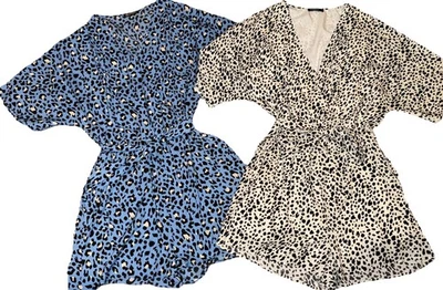 Mameluco Mujer L Estampado Animal Cuello en V Cintura Elástica Informal Ligero Lote de 2 Foto 1 de 4