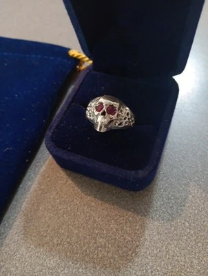 BADASS SKULL RING SOLID 925 STERLING SILVER RING MENS BIKER ROCKER - Image 1 of 4