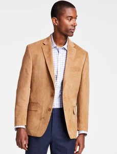 Michael Kors Men's Classic Fit Notch Lapel Faux Suede Sport Coat, Tan, 50 R - Picture 1 of 2