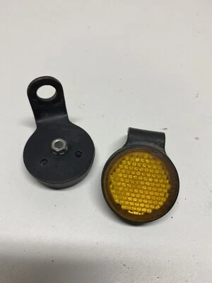 70 SUZUKI TC90 BLAZER LF Pair 2 ORANGE YELLOW REFLECTOR Free US Ship - Image 1 of 4