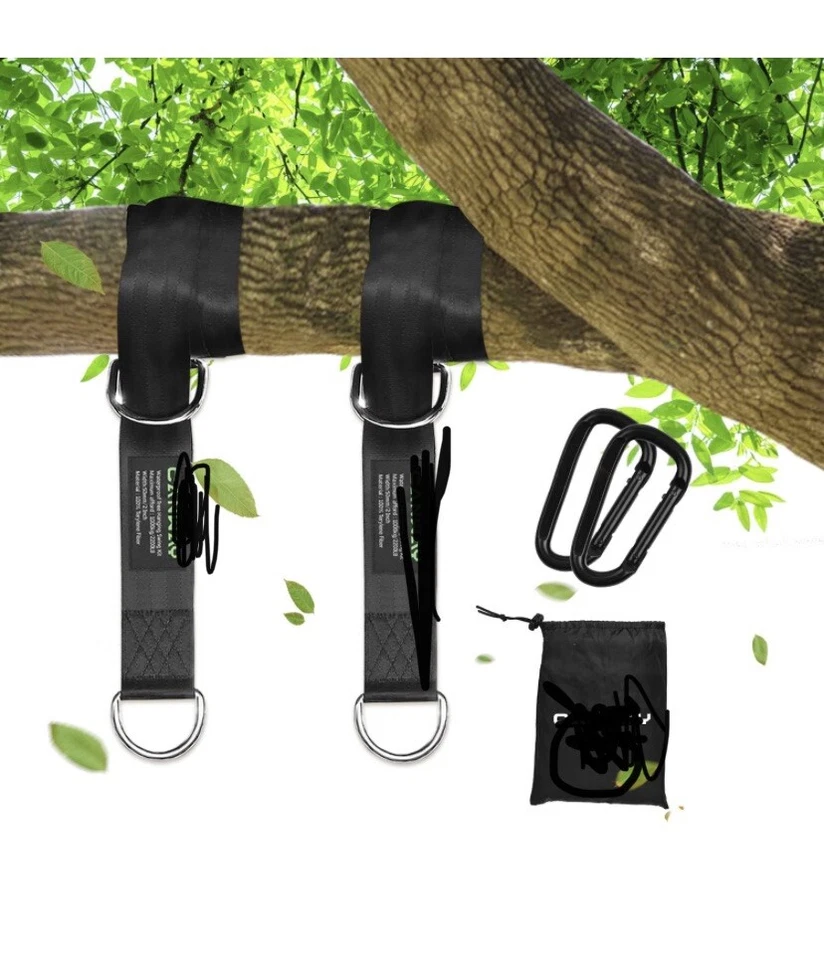  Tree Swing Straps (Set of 2), Tree Hanging Kits 5ft Length with 2 Heavy Duty  - Image 1 of 4