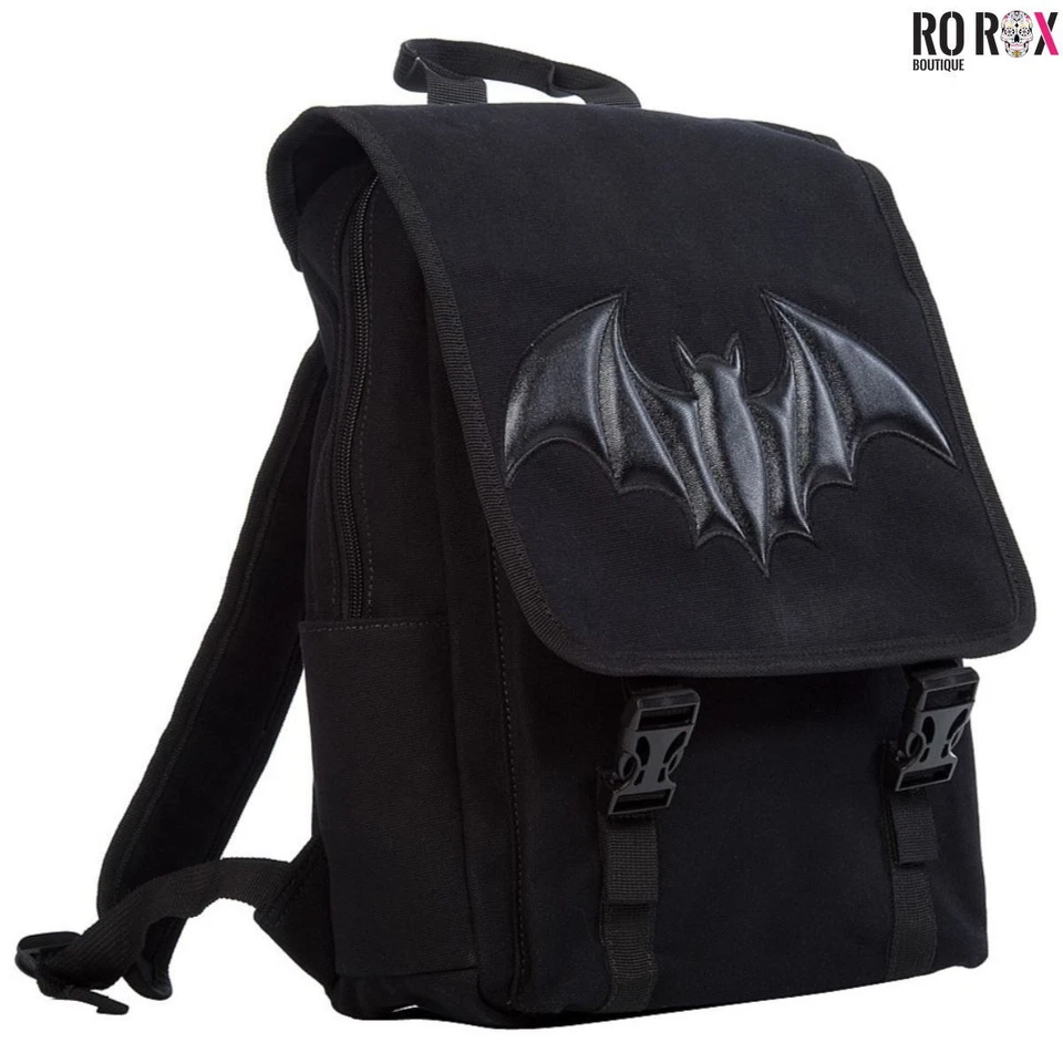 Black Gothic Rockabilly Punk Bat Dragon Frenzy Backpack Bag BANNED Apparel