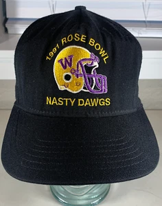 Rare 1991 Rose Bowl Washington Huskies Nasty Dawgs Hat 21 Barry Team Dad Cap - Picture 1 of 8