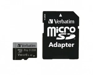 0023942470465 Verbatim 47046 Karta pamięci 512 GB MicroSDXC UHS-I Klasa 10 Czasownik - Zdjęcie 1 z 8
