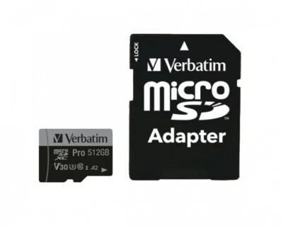 0023942470465 Verbatim 47046 Speicherkarte 512 GB MicroSDXC UHS-I Klasse 10 Verb - Image 1 of 4
