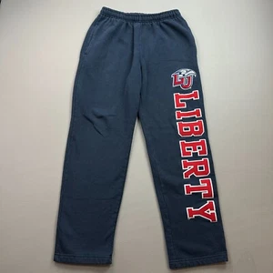 Vintage Liberty Flames Pants Mens Small Blue Jansport Sewn Logo Spell Out Y2K - Picture 1 of 12