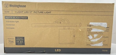 Luz LED para imagen Westinghouse 7501400 17"W - negro mate Foto 1 de 4