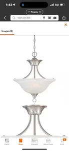 🔥Trinidad 2-light Brushed Nickel Pendant/semi Flush-mount Light | Volume - Picture 1 of 3
