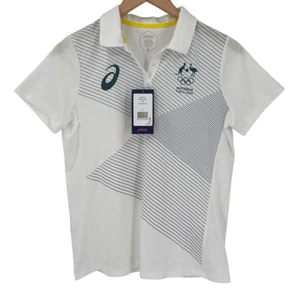 ASICS Australian Tokyo 2020 Olympic National Team Polo Shirt Women Medium White - Picture 1 of 6