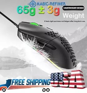 Mouse da gioco cablato Gpro M1, nido d'ape, leggero 65 g (±3 g), programmabile per PC - Foto 1 di 50