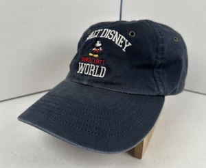 Walt Disney World Navy Embroidered Mickey Mouse Strapback Hat - Adjustable Cap - Picture 1 of 8