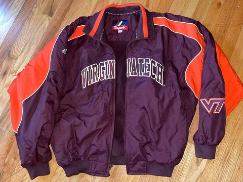 Majestic Virginia Tech Hokies Zip Up Heavy JACKET XL Cover